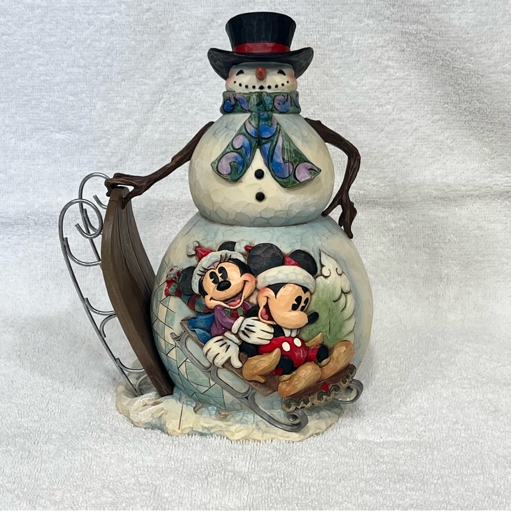Jim Shore Disney Showman Mickey & Minnie Mouse A Sporting Good Time Christmas